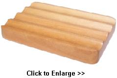 Hemu Wood Soap Dish - Corrugated 