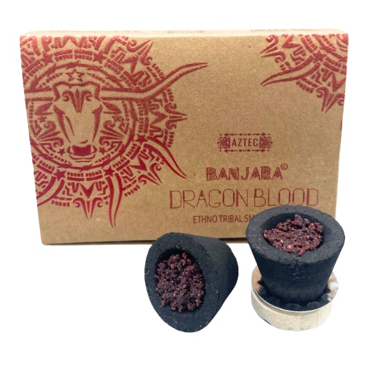 Box of 6 - Banjara Resin Incense Cups - Dragons Blood