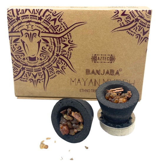 Box of 6 - Banjara Resin Incense Cups - Mayan Myrrh