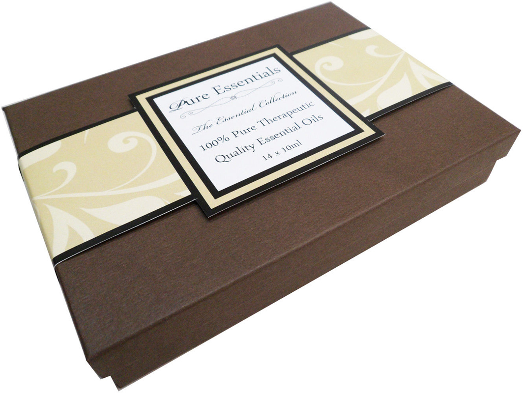 Essential Oils Set - Aromatherapy Oil Set - Brown Gift Box