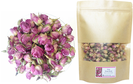 Whole Pink Rose Buds - 50g