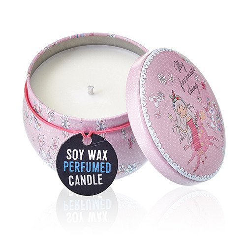 Soy Wax Art Tin Candle - Friendly Messages - Parma Violet Fragrance (Tin Design 01)