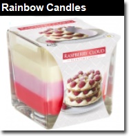 Rainbow Scented Candles in Glass Jar - Various Fragrances Double Wick