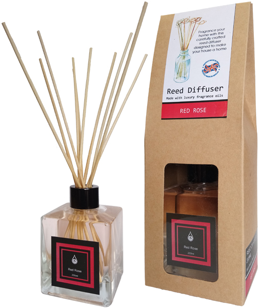 Red Rose Home Fragrance Reed Diffuser - 200ml With Reeds