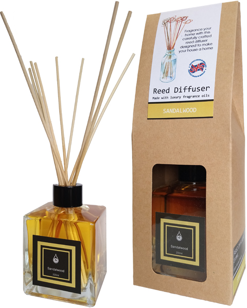 Sandalwood Home Fragrance Reed Diffuser - 200ml With Reeds