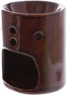 Small Ceramic Straight Sided Oil Burner - BROWN