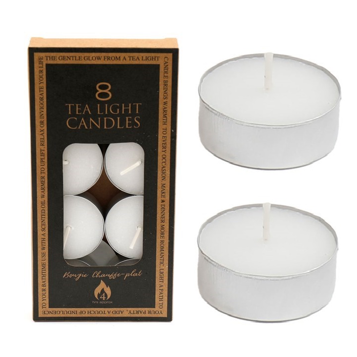 Tealight Candles - 4 Hour - Unscented Pack of 8