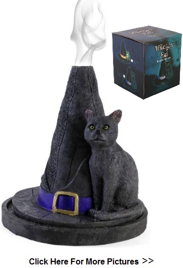Witches Hat & Cat Incense Cone Holder