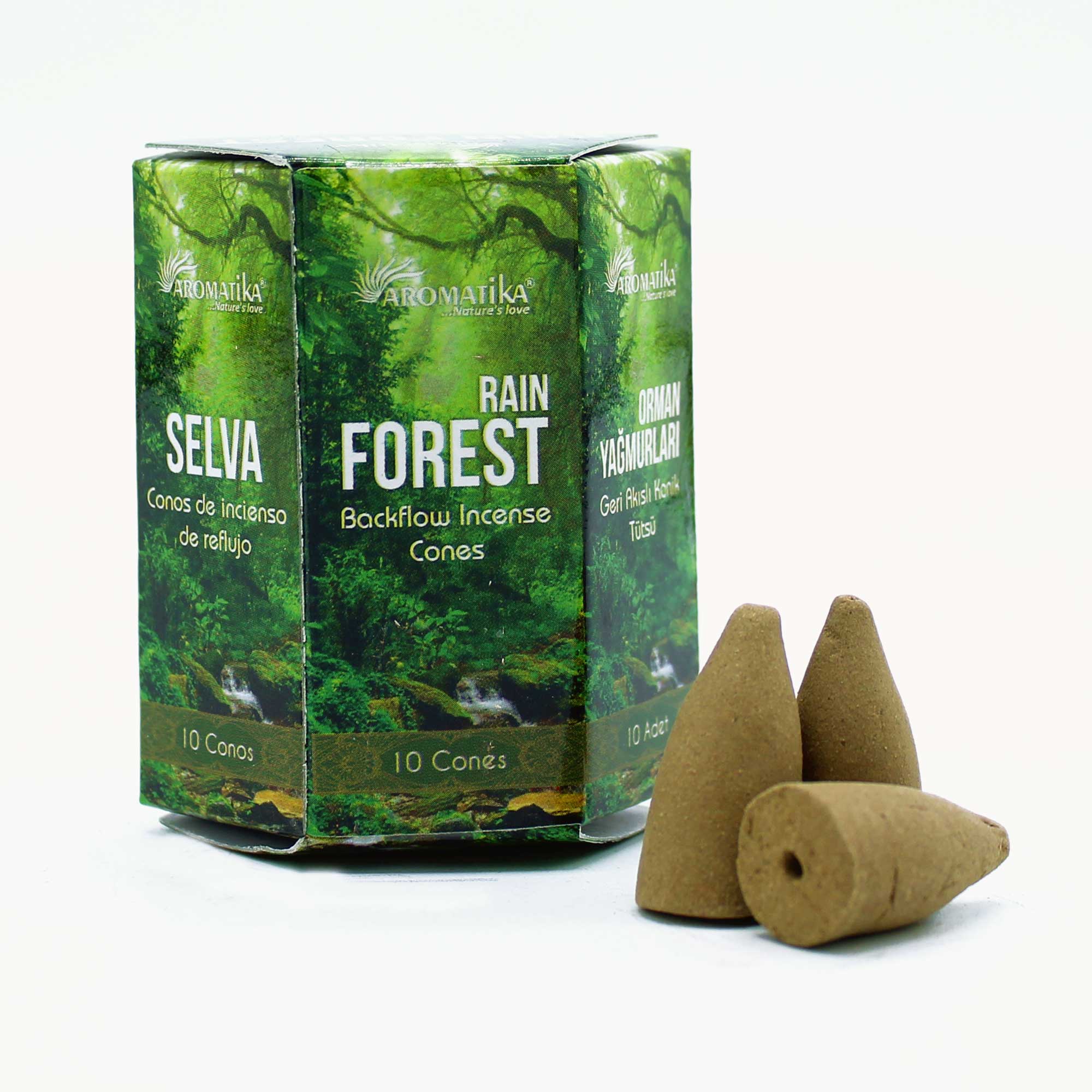 Aromatica Backflow Incense Cones - Rain Forest Scent