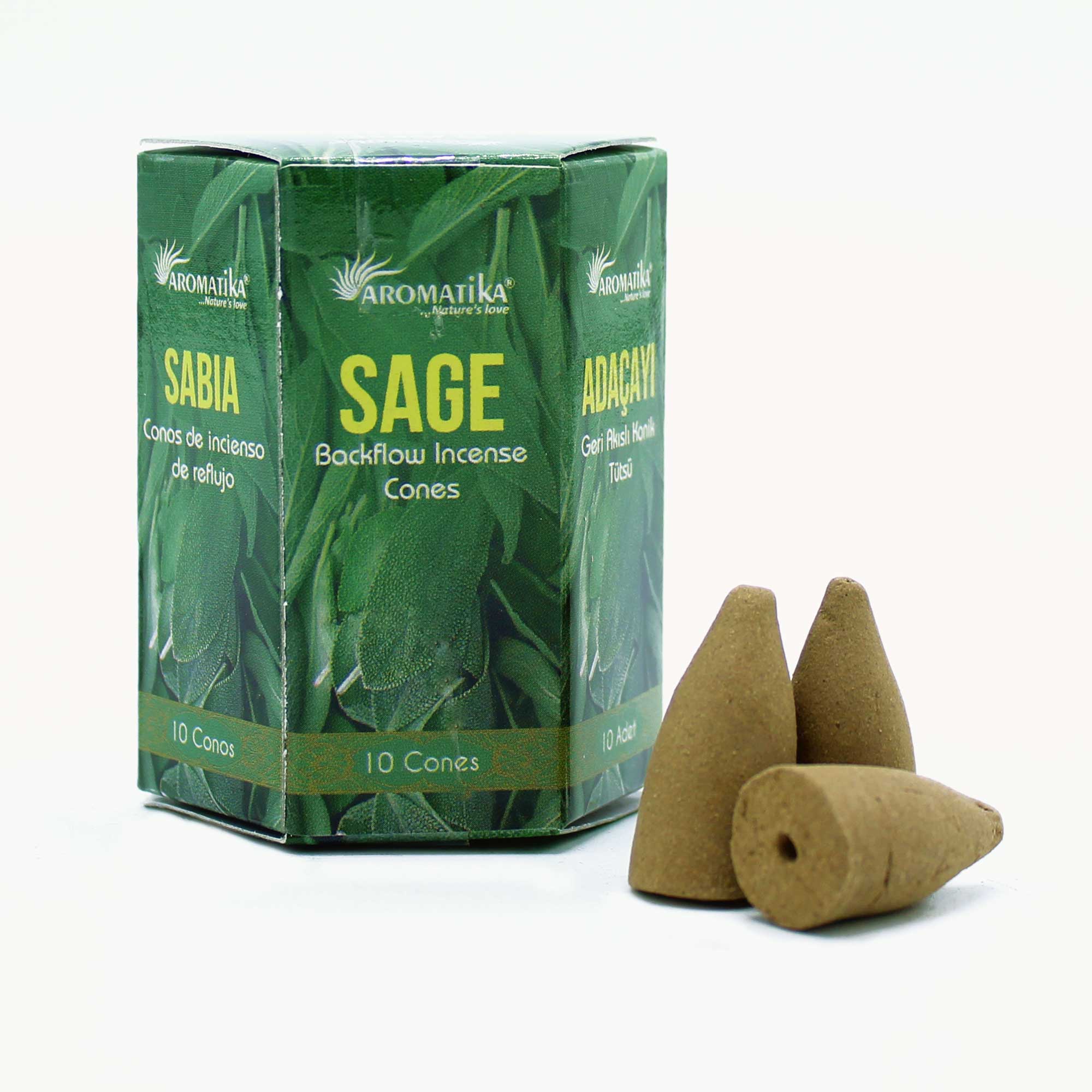 Aromatica Backflow Incense Cones - Sage Scent