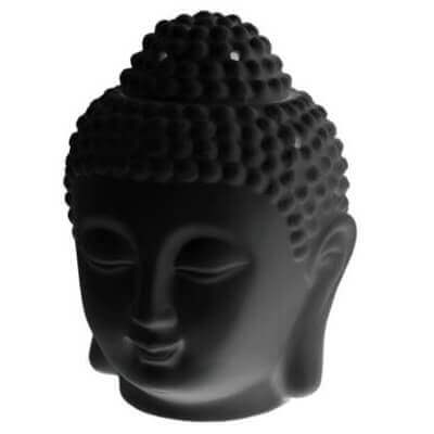 Black Thai buddha Head Ceramic Tea Light Oil Diffuser, Burner