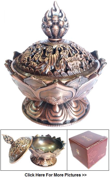 Incense Cone Holder Lotus - Bronze Colour