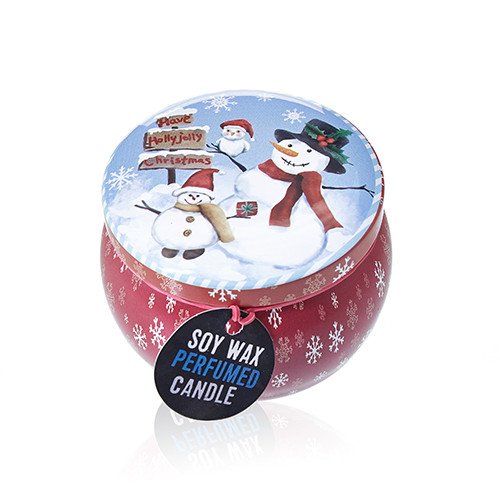 Soy Wax Scented Candle - Vintage Christmas - Spiced Orange Fragrance - Tin Design 02