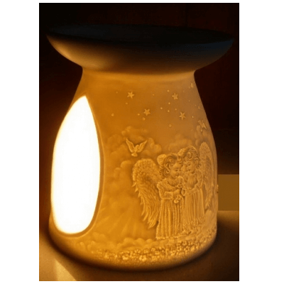 Candle Oil Burner - White Porcelain Angels Diffuser