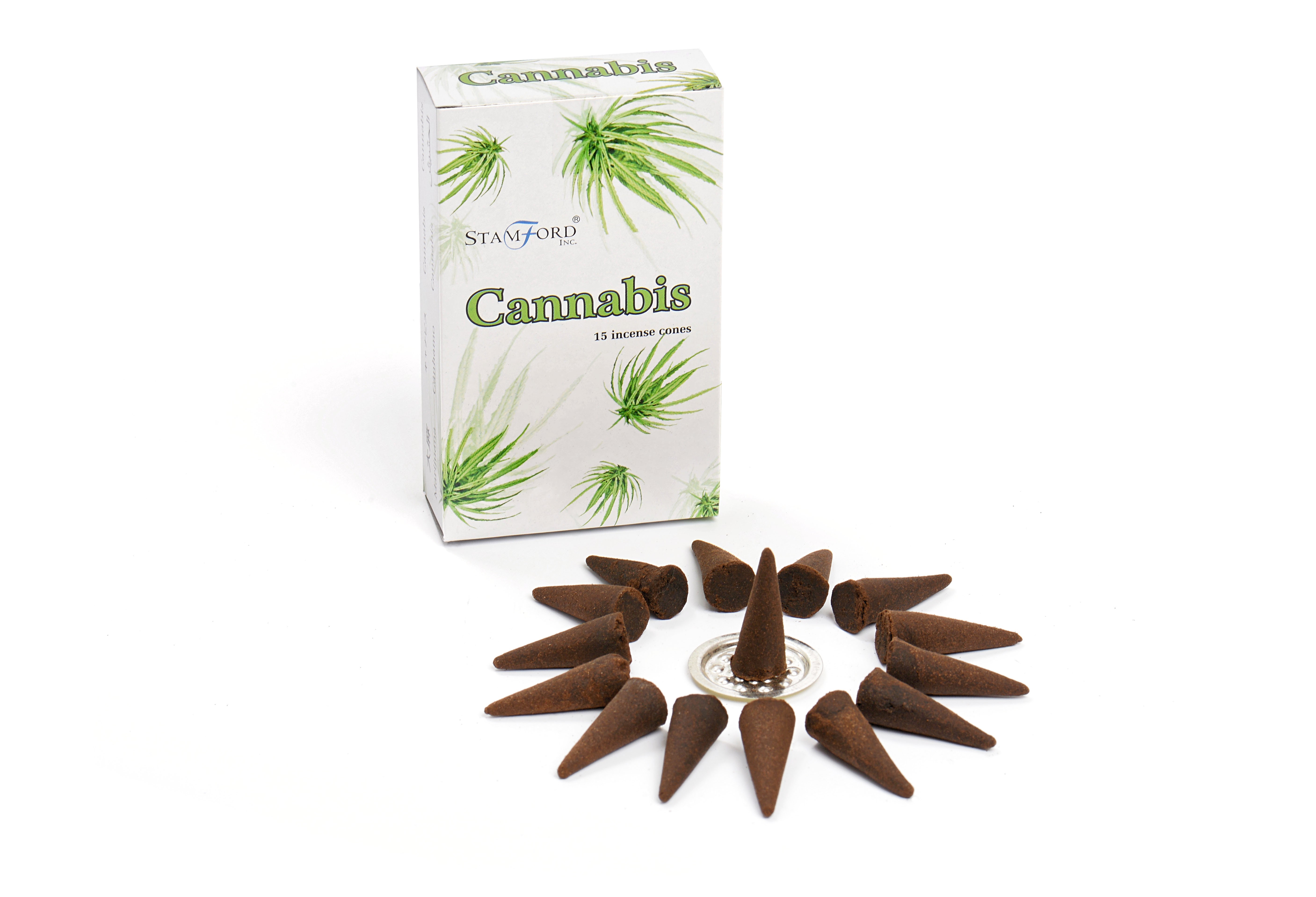 Cannabis Stamford Incense Cones and Metal Holder