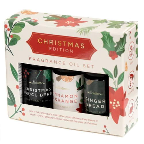 Christmas Fragrance Oils Set - Gingerbread, Cinnamon & Orange, Spruce Berry - Set of 3 Oils