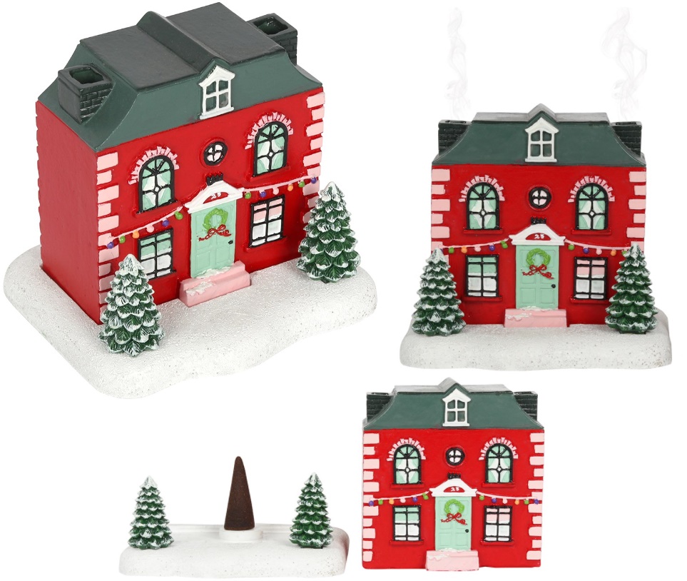Christmas House Incense Cone Burner 