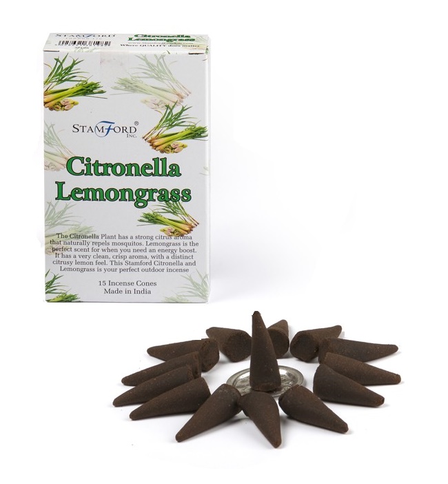 Citronella & Lemongrass Stamford Incense Cones and Metal Holder