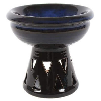 Deep Well Blue Large Ceramic Oil Burner - Aromatherapy Diffuser