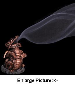 Copper smoking dragon incense cone holder burner
