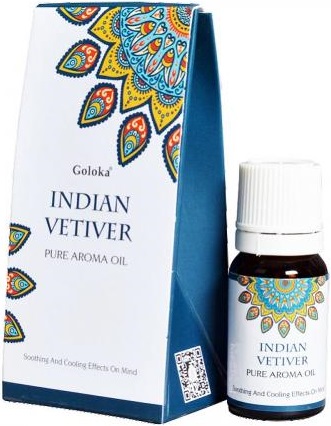 Goloka Indian Vetiver Aroma Fragrance Oil - 10ml Bottle
