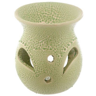 Green Small Textured Ceramic Oil Burner - Scent Diffuser