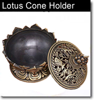 Metal Lotus Incense Cone Holder, Burner
