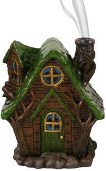 Fairy house incense burner by lisa parker - GREEN (Woody Lodge)
