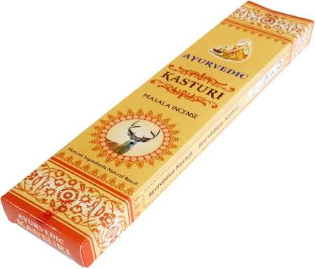 Kasturi Ayurvedic Masala Incense Sticks - Pack of 15 Premium Sticks
