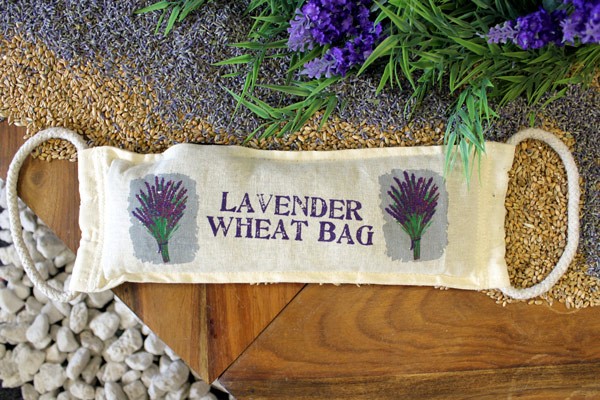 Natural Cotton Wheat Bag - Lavender Print