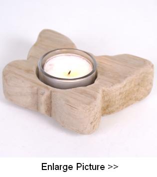 Butterfly shaped driftwood dreams tea light candle holder