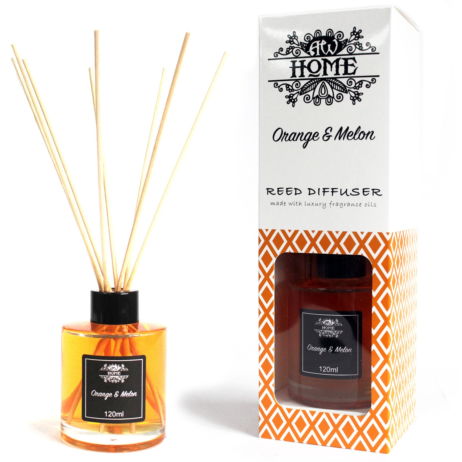 Orange & Melon - Home Fragrance Reed Diffuser - 120ml With Reeds