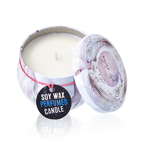 Soy Wax Art Tin Candle - Parisian Weekend - Peonies Fragrance (Tin Design 02)
