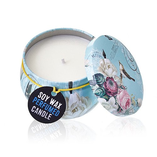 Soy Wax Art Tin Candle - Parisian Weekend - Peonies Fragrance (Tin Design 03)