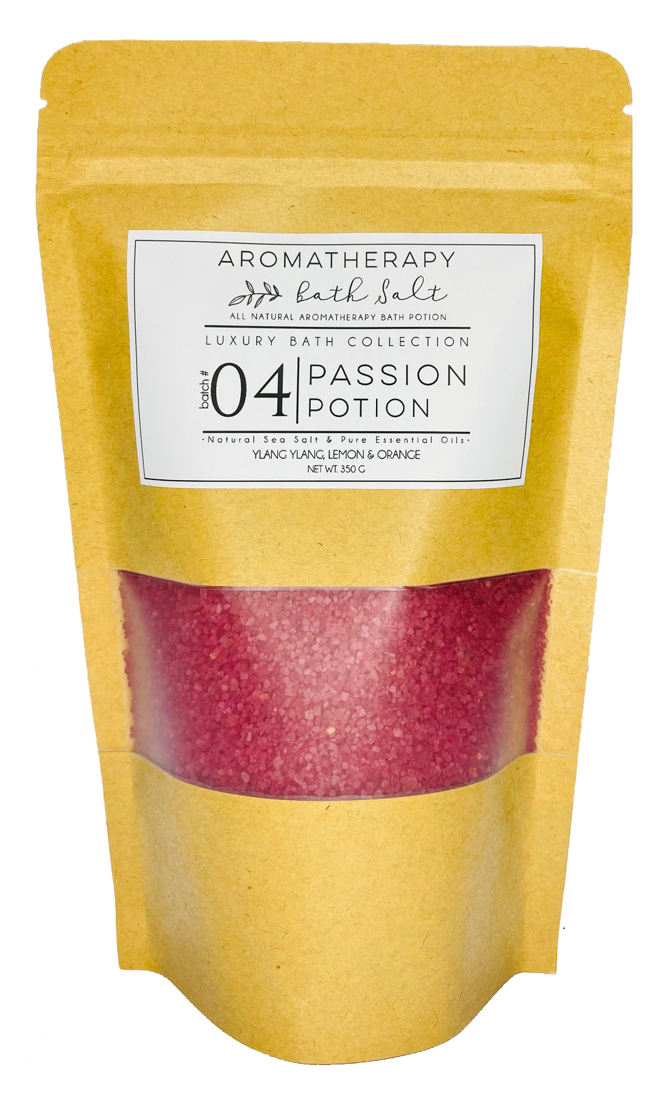 Passion - Aromatherapy Bath Salts in Kraft Bag - 350g