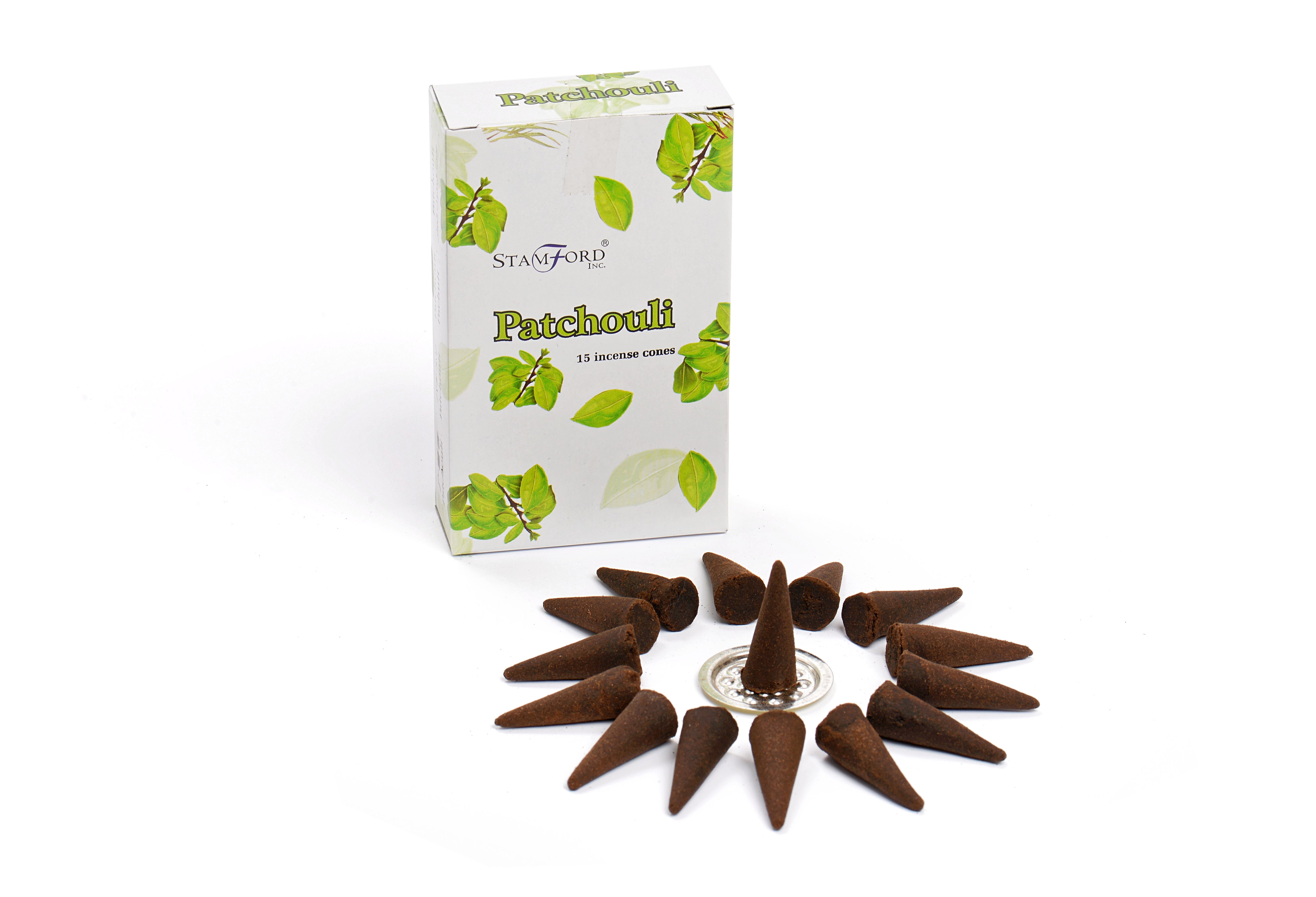 Patchouli Stamford Incense Cones and Metal Holder