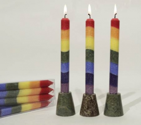 Rainbow Chakra Candle without fragrance (3 candles per pack)
