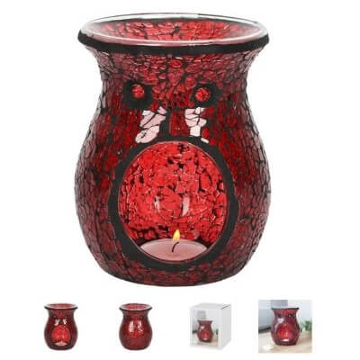 Red Crackle Glass Mosaic Aromatherapy Burner