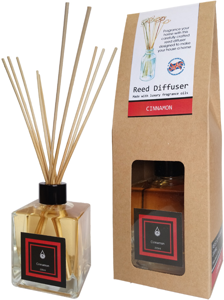Cinnamon Home Fragrance Reed Diffuser - 200ml With Reeds