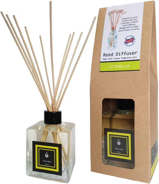 Citronella Home Fragrance Reed Diffuser - 200ml With Reeds