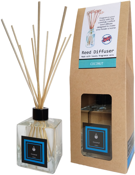 Coconut Home Fragrance Reed Diffuser - 200ml With Reeds