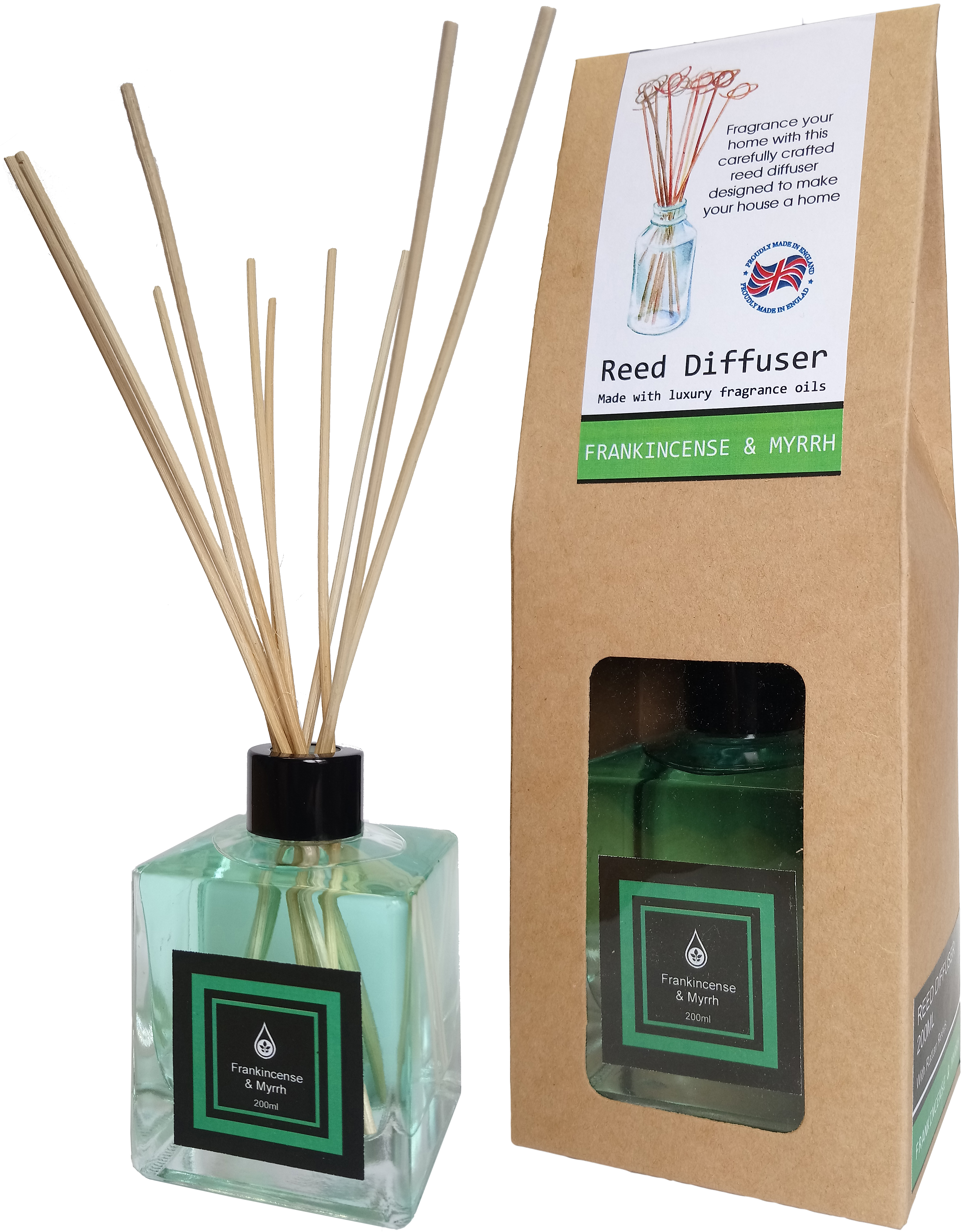 Frankincense & Myrrh Home Fragrance Reed Diffuser - 200ml With Reeds