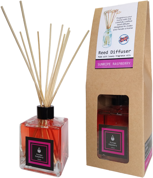 Sunripe Raspberry Home Fragrance Reed Diffuser - 200ml With Reeds