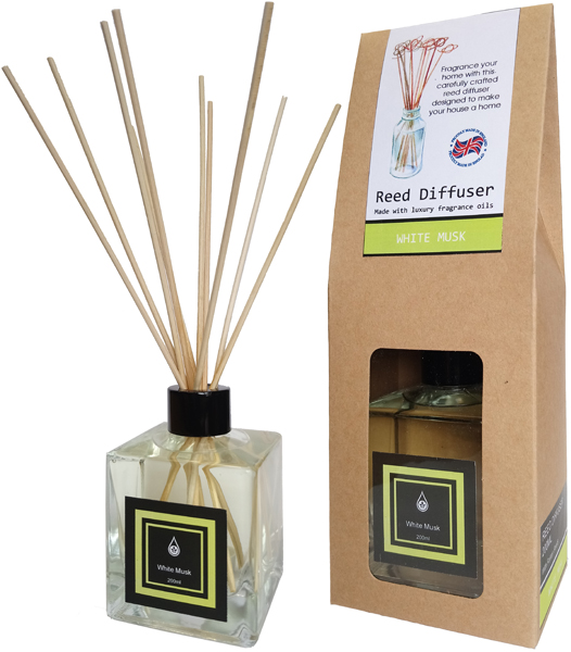 White Musk Home Fragrance Reed Diffuser - 200ml With Reeds