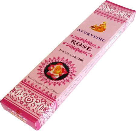 Rose Ayurvedic Masala Incense Sticks - Pack of 15 Premium Sticks