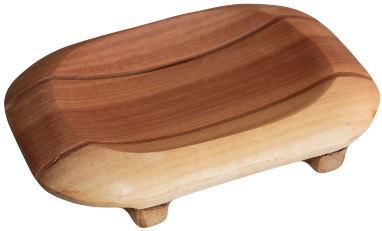 Mahogany Soap Dish - Oval in Rectangle 