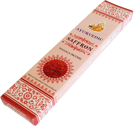 Saffron Ayurvedic Masala Incense Sticks - Pack of 15 Premium Sticks
