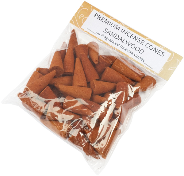Sandalwood Indian Incense Cones (Pack of 50)