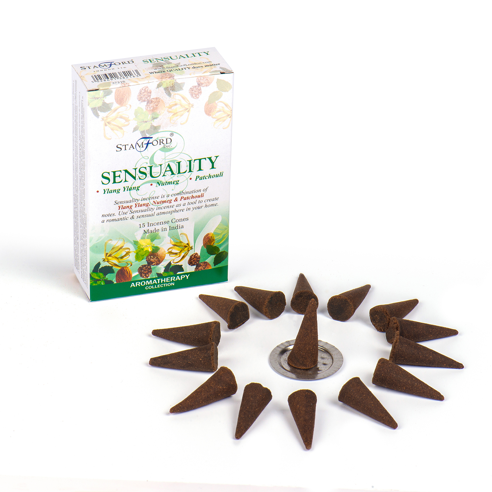 Sensuality Stamford Incense Cones and Metal Holder