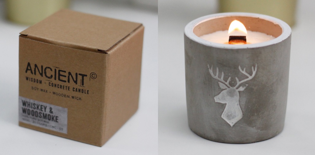Wood Wick Candle - Stag Head - Whiskey & Woodsmoke Scented